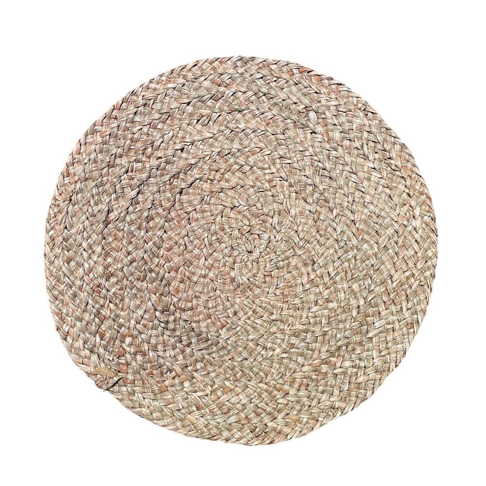 Large Natural Fiber Round Braided Placemats, Set of 4